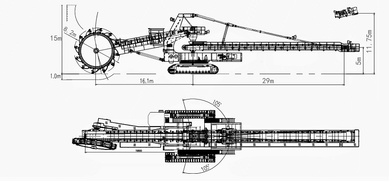  JXLW-2800 Bucket wheel excavator 